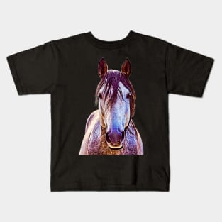 Oil Paint White Horse Kids T-Shirt